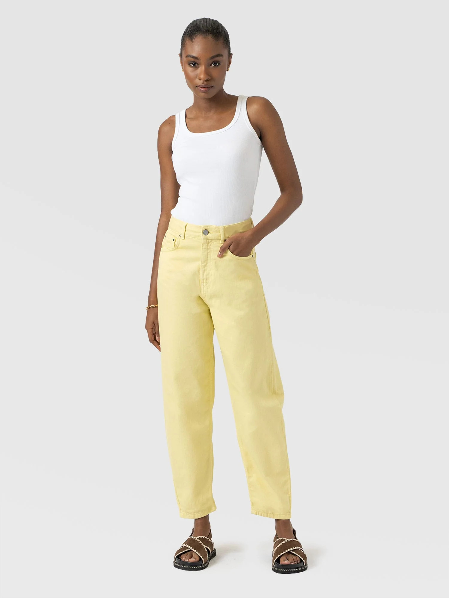 Barrel Leg Jean - Yellow | Saint + Sofia UK