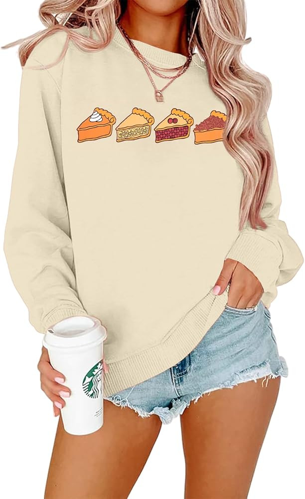 UNIQUEONE Thanksgiving Sweatshirt Women Thanksgiving Pumpkin Pie Shirt Funny Fall Thanksgiving Da... | Amazon (US)