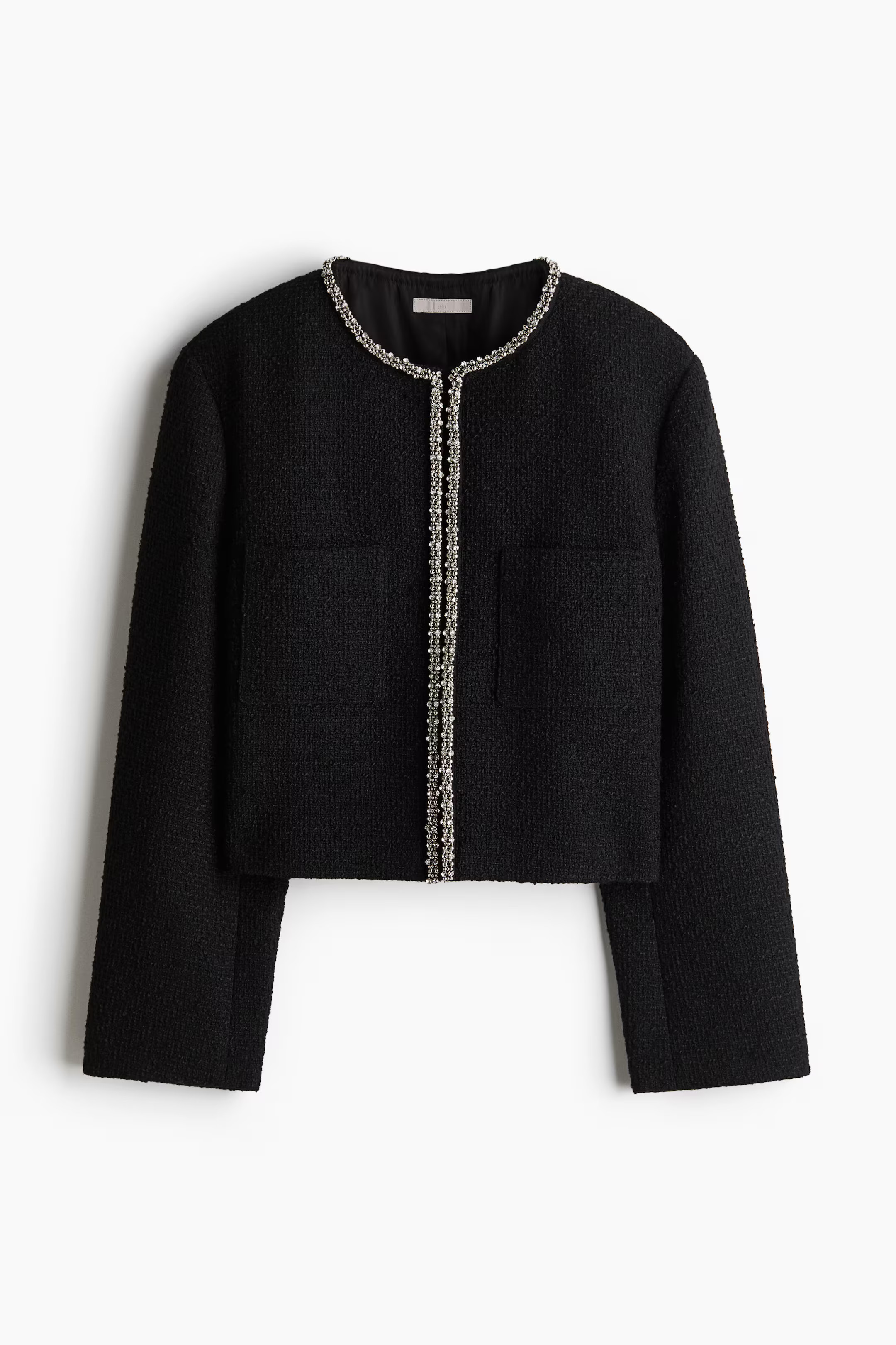 Rhinestone-embellished bouclé jacket | H&M (UK, MY, IN, SG, PH, TW, HK)