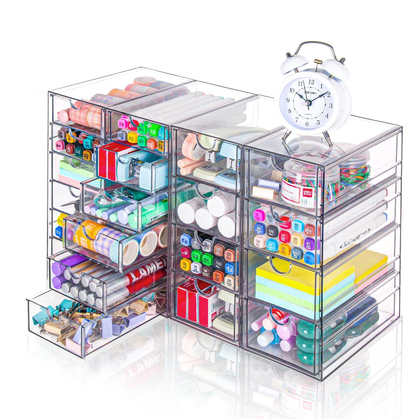 Acrylic Organizer with Drawers | 20 Drawers 4 Sets | Desk Organizer and Storage, Clear Makeup Org... | Amazon (US)