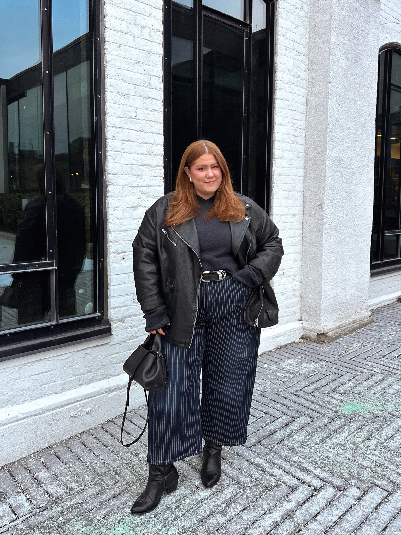 Navy + black =🖤 weekend outfit idea

Anthropologie striped pilot barrel jeans- 26W

Sweater is Adanola (unlinkable)
Jacket is old asos

#LTKplussize #LTKFashionMonth #LTKmidsize