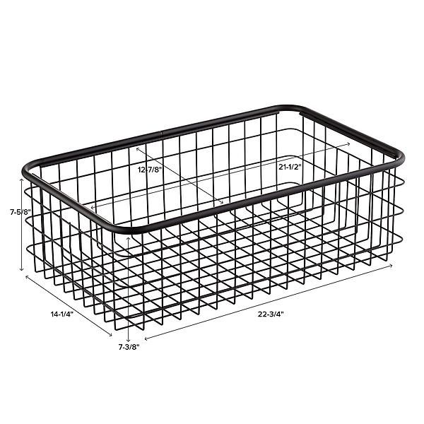 Large Urban Stackable Wire Basket Black | The Container Store