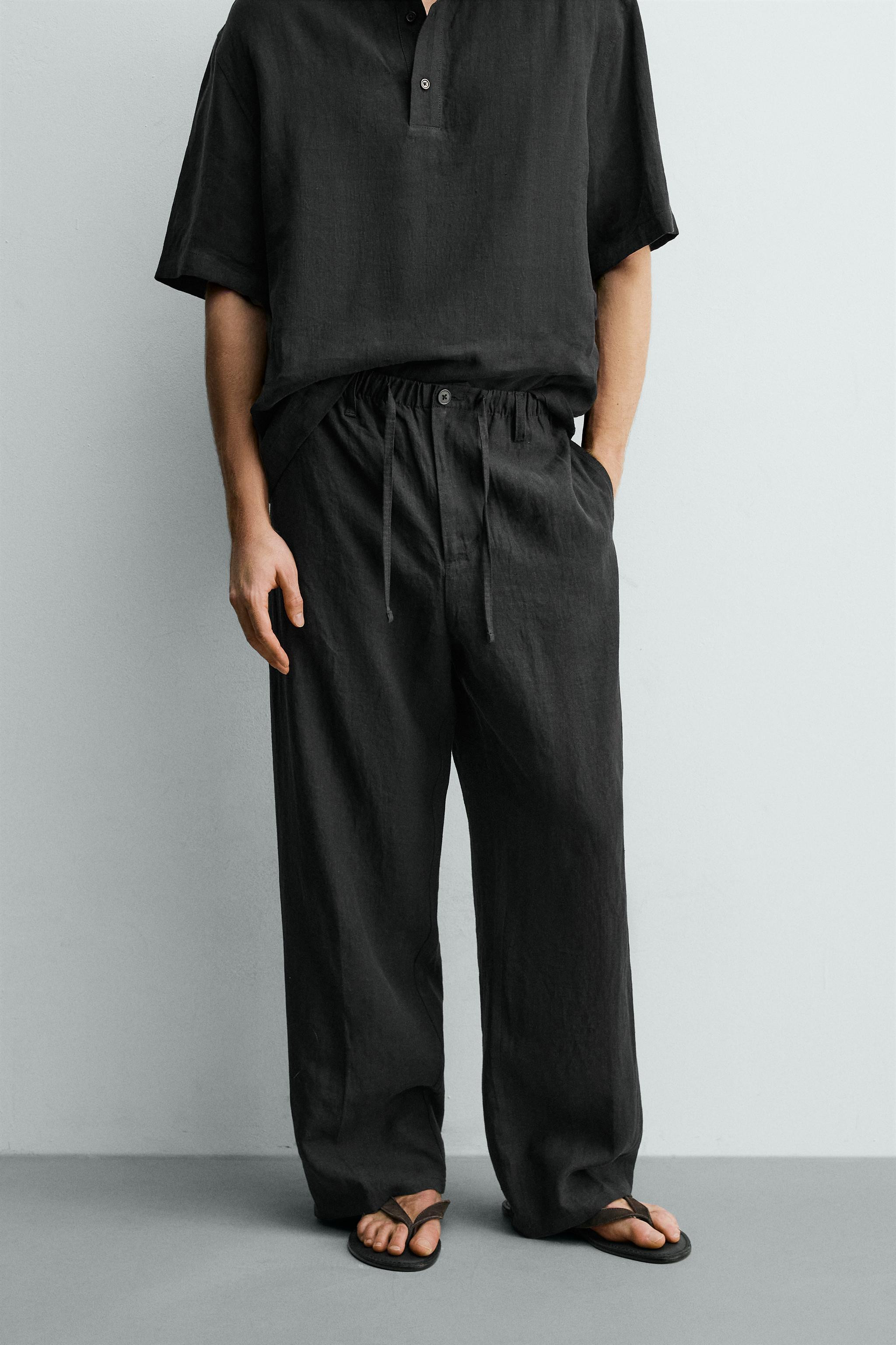 100% LINEN RELAXED FIT PANTS | Zara US