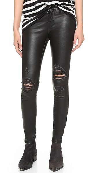 J Brand Leather Pants - Demented Black | Shopbop