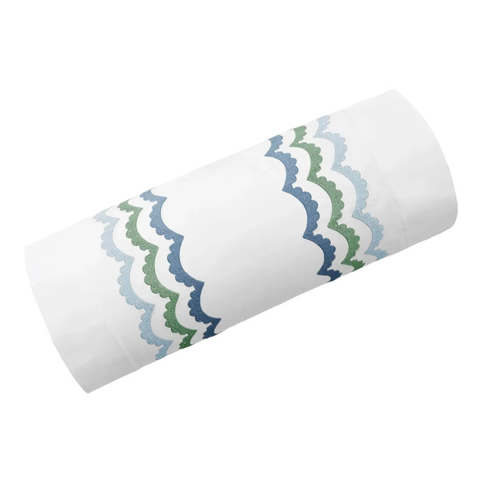 Click for more info about Celerie Kemble + Hamburg House Whimsical Blue & Green Scallop Neckroll
