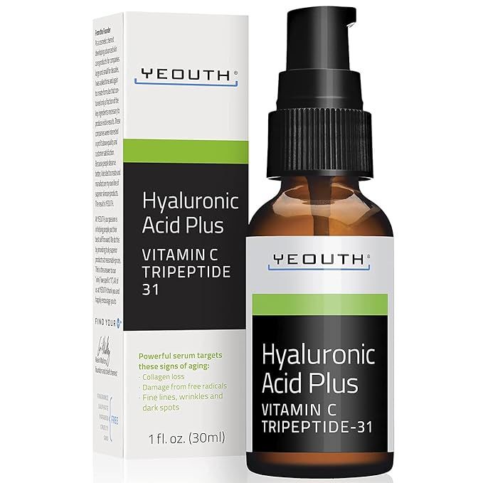 YEOUTH Hyaluronic Acid Plus Vitamin C Serum for Face, Anti-Aging Serum, Hyaluronic Acid to Hydrat... | Amazon (US)