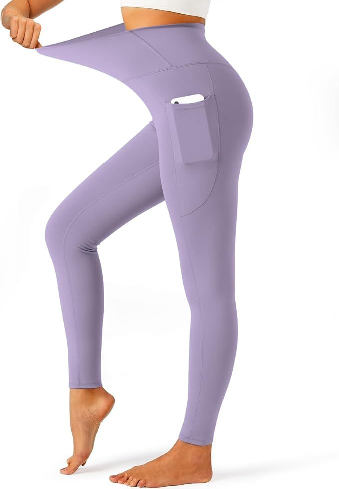 YOYOYOGA Yoga Leggings for Women Carbon Finishing High Waisted Yoga Pants with Pockets Workout Ru... | Amazon (US)
