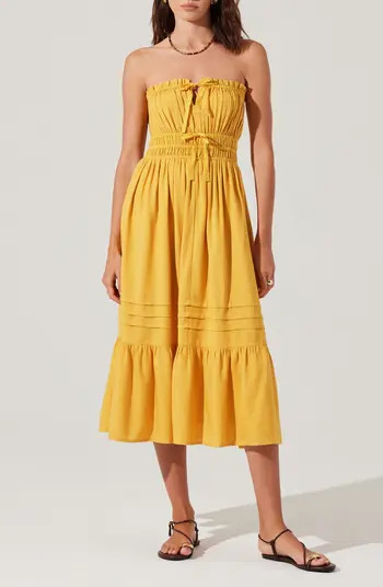 ASTR the Label Aubrie Strapless Midi Sundress | Nordstromrack | Nordstrom Rack
