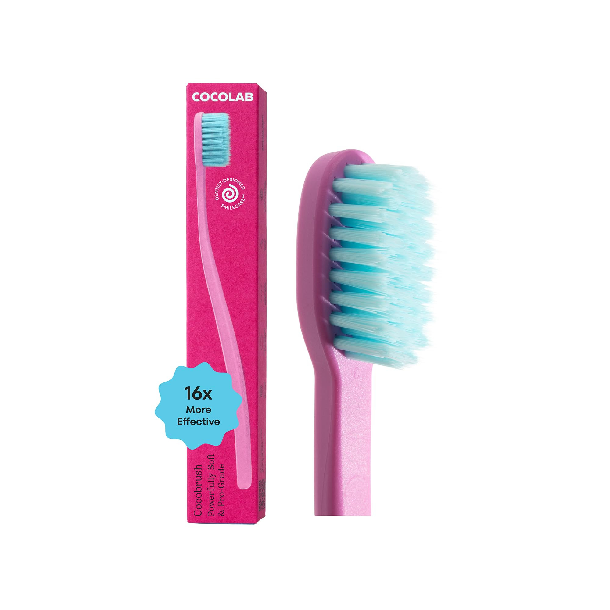 Cocobrush Ultra Soft Toothbrush by Cocolab, Compact Head Bristles for Teeth Cleaning, Sensitive Gums Oral Care, Manual Toothbrush for Adults and Kids, Cherry Blossom | Amazon (US)