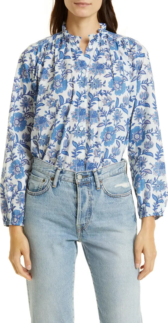 Francesca High Neck Cotton Blouse | Nordstrom