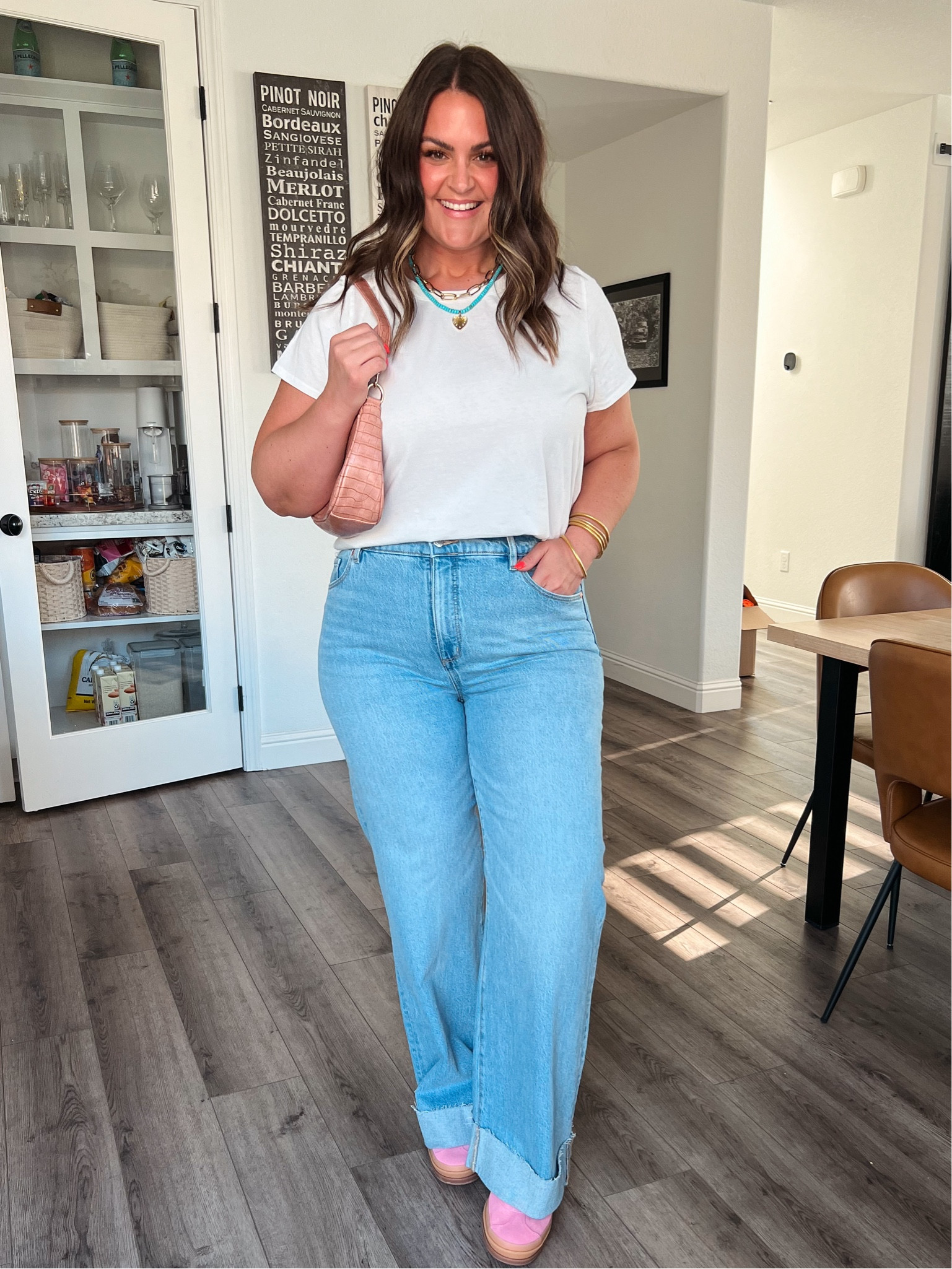 Tshirt, xl
Jeans, 32
Shoes, size down half

Classic tshirt, wide leg jeans, easy outfit, elevated basics, midsize, size 14, mom style 

#LTKStyleTip #LTKShoeCrush #LTKMidsize