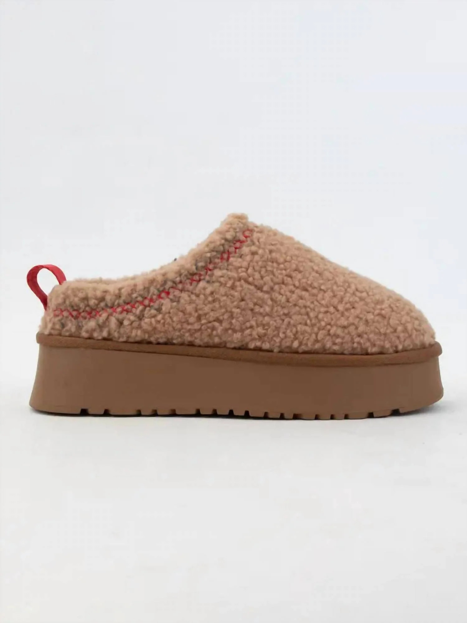 Isaac Borg Platform Sherpa Slip Ons In Toffee | Shop Simon