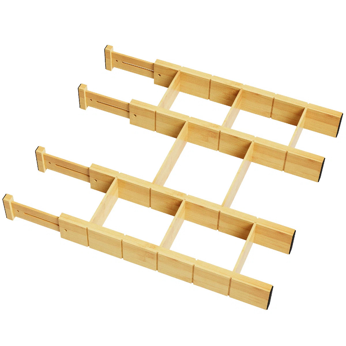 Bamboo Drawer Dividers with Inserts & Labels, 4 Dividers with 9 Inserts, Adjustable Expandable Or... | Wayfair North America