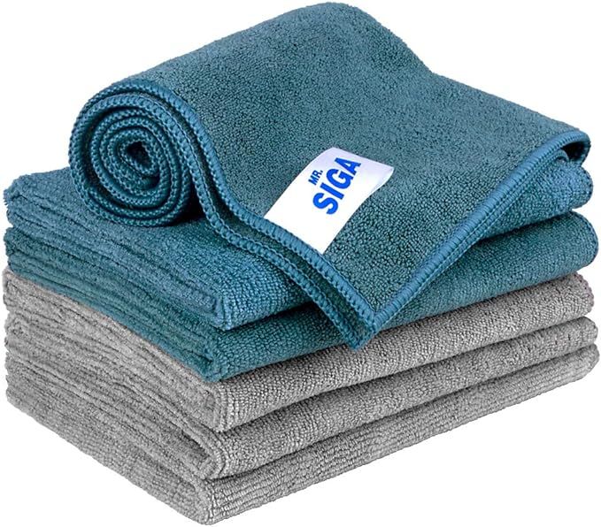 MR.SIGA Microfiber Cleaning Cloth, Pack of 6, Size: 13.8" x 15.7" | Amazon (US)
