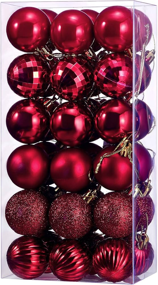 Hicarer 36 Pieces Christmas Ball Ornaments Christmas Decorations Tree Balls for Tree Ornaments Ho... | Amazon (US)