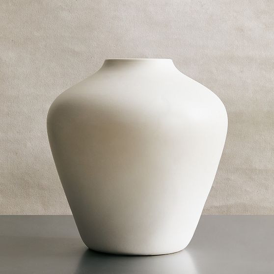Pure White Ceramic Vase, Pot 14.5""H | West Elm (US)