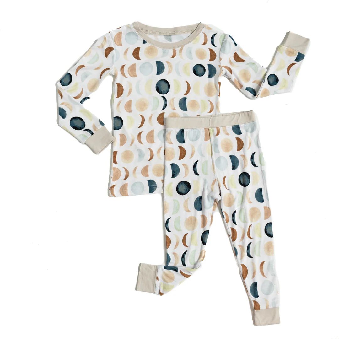 Luna Neutral Two-Piece Bamboo Viscose Pajama Set | Little Sleepies