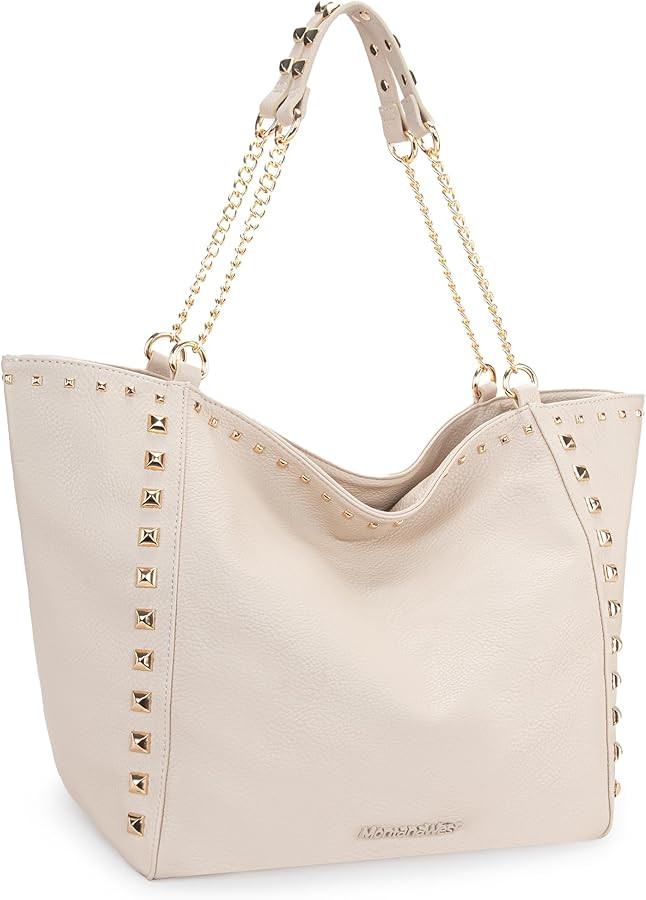 Montana West Hobo Bags for Women Large Tote Bag Shoulder Purses with Chain Handbags | Amazon (US)