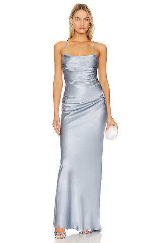 Shona Joy La Lune Lace Back Maxi Dress in Powder Blue from Revolve.com | Revolve Clothing (Global)