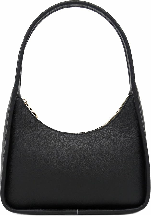 Small Curved Shoulder Bag Minimalist Underarm Crescent Handbag | Amazon (US)