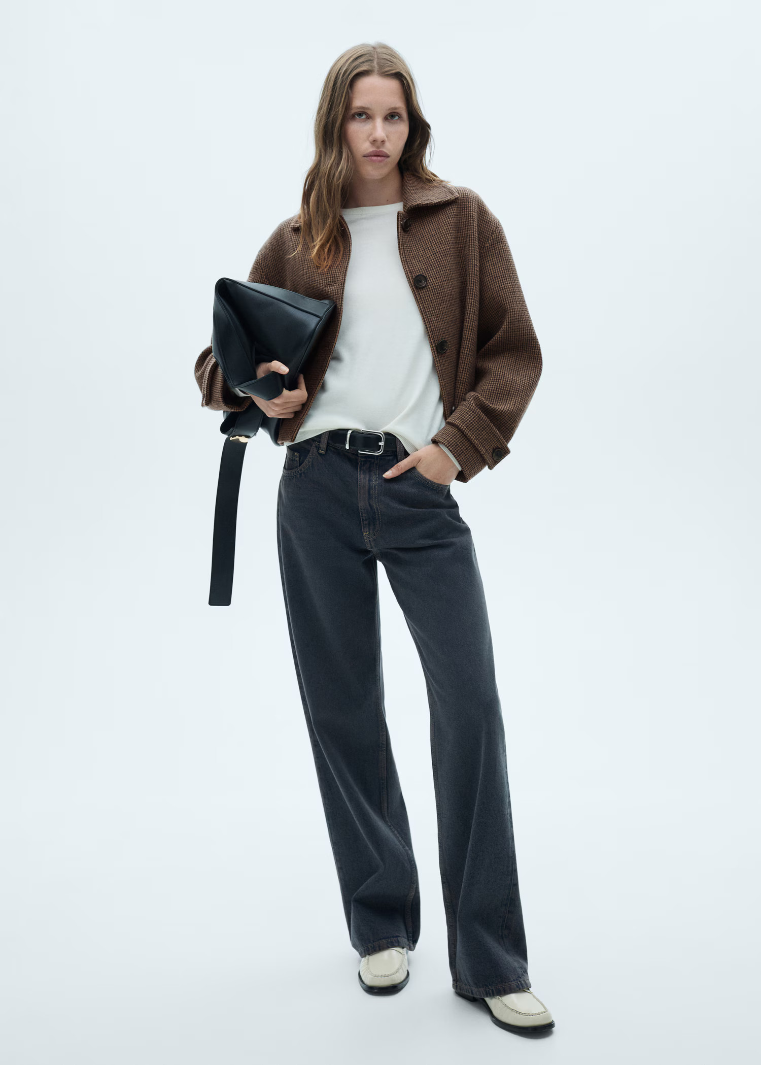 Micro-houndstooth wool jacket | MANGO (UK)