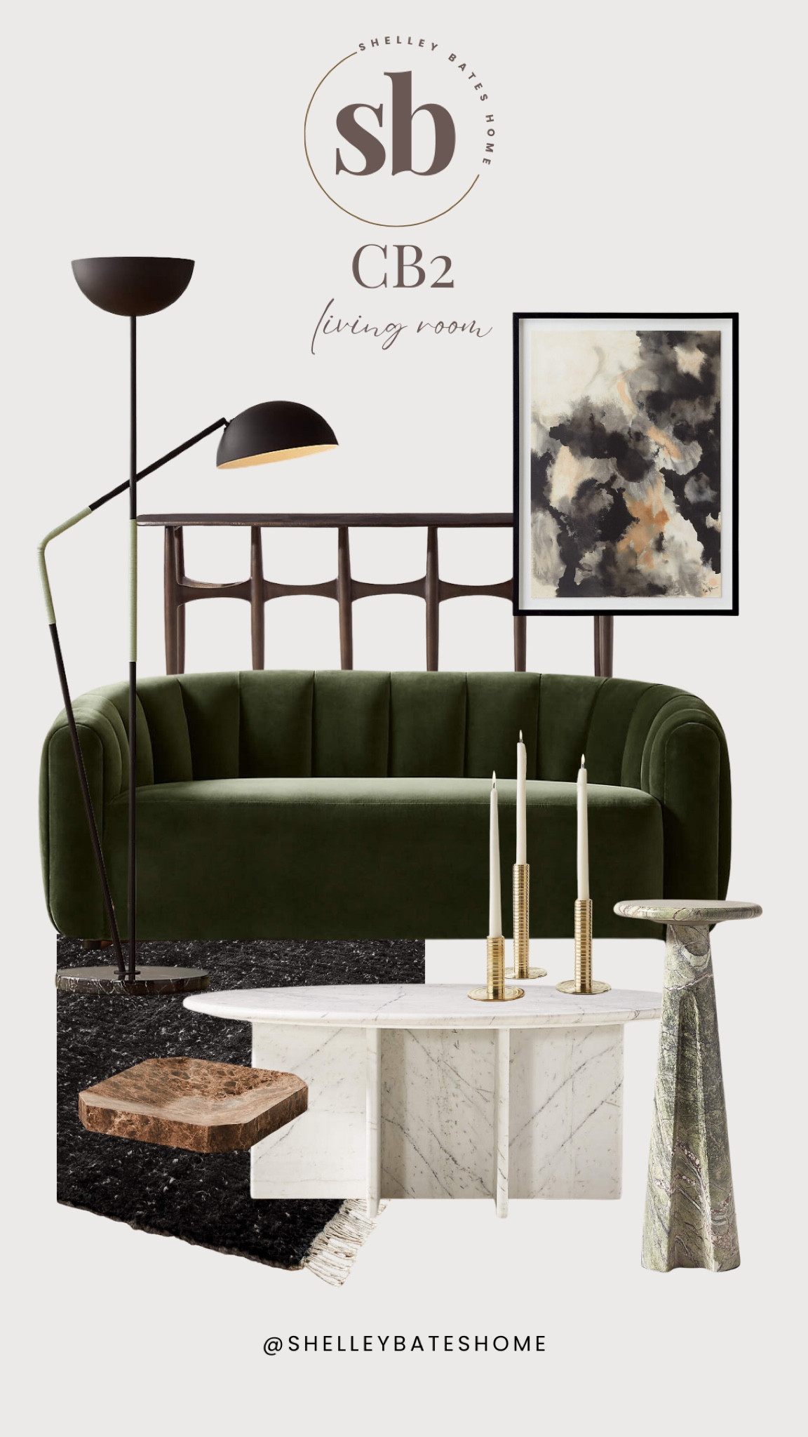 CB2 living room finds 

Sofa, floor lamp, wall art, coffee table, candle holders, side table, console table, floor rug, home decor 

#LTKHome