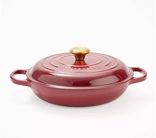 Le Creuset 2.75-qt Cast Iron Signature Braiser w/ Cast IronLid - QVC.com | QVC