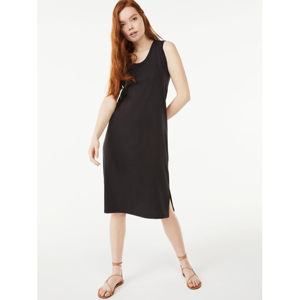 Free Assembly Women's Sleeveless U-Neck Midi Dress | Walmart (US)