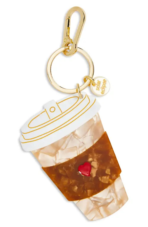 Solar Eclipse Hand Painted Coffee Cup Key Chain Bag Charm in Brown at Nordstrom | Nordstrom