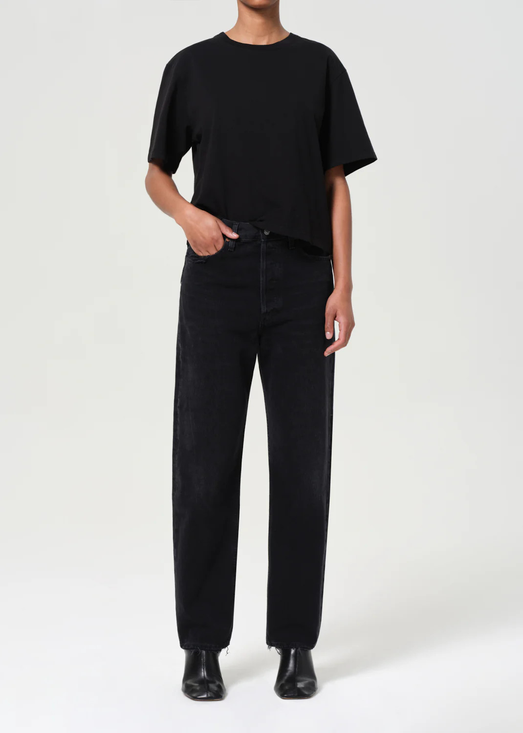 90's Mid Rise Straight in Tar | AGOLDE