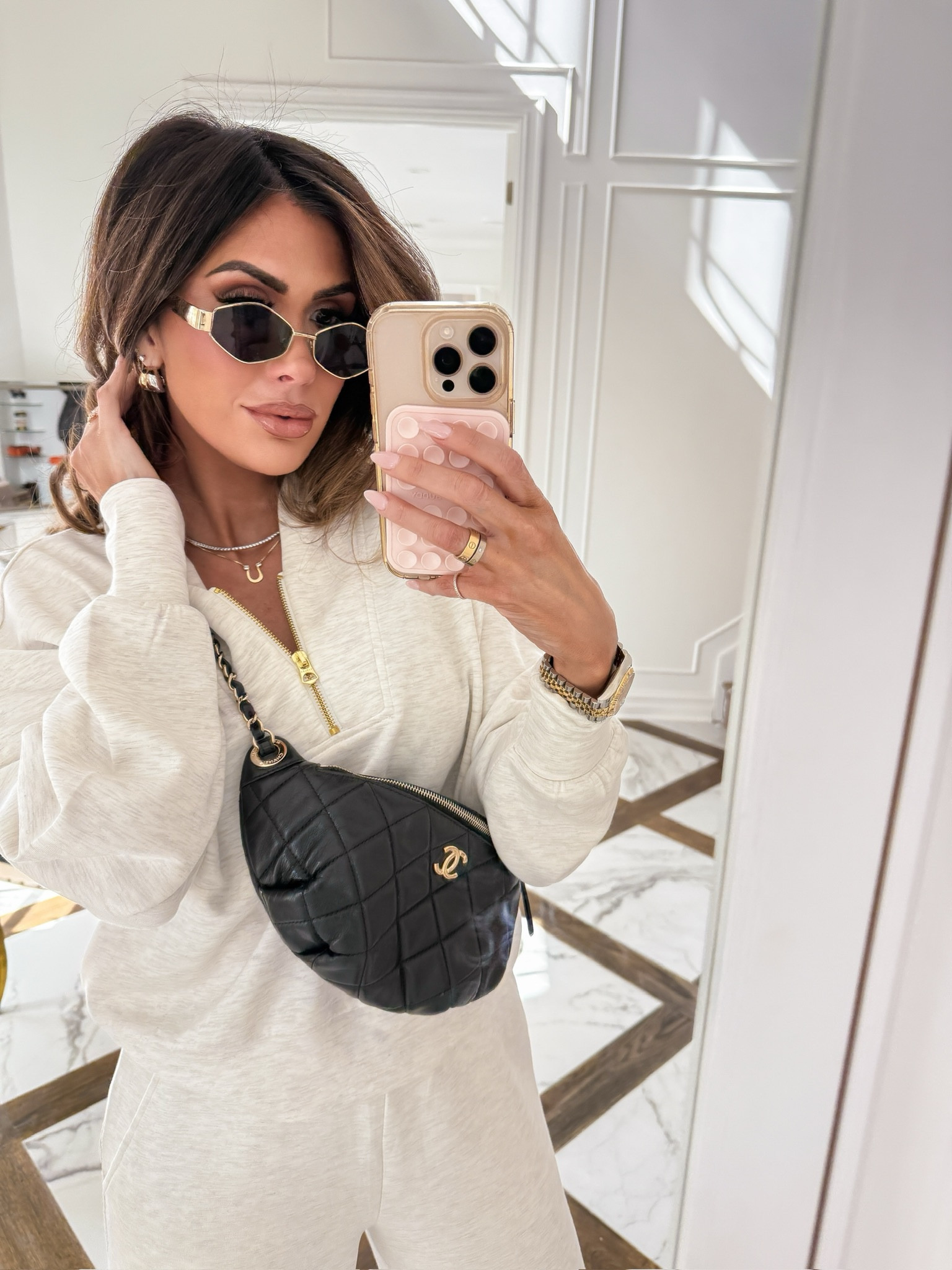 Wearing a size small in top and XS in pants! 

Matching set, loungewear, Chanel bag, gold sunglasses, Amazon shoes, varley set, Emily Ann Gemma 

#LTKShoeCrush #LTKTravel #LTKStyleTip