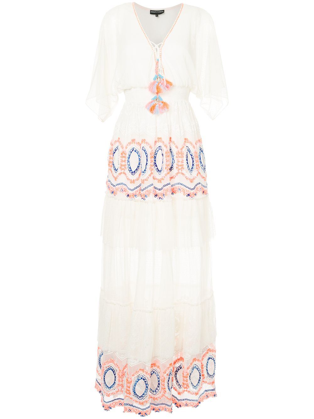 Hemant And Nandita embroidered maxi dress - White | FarFetch US