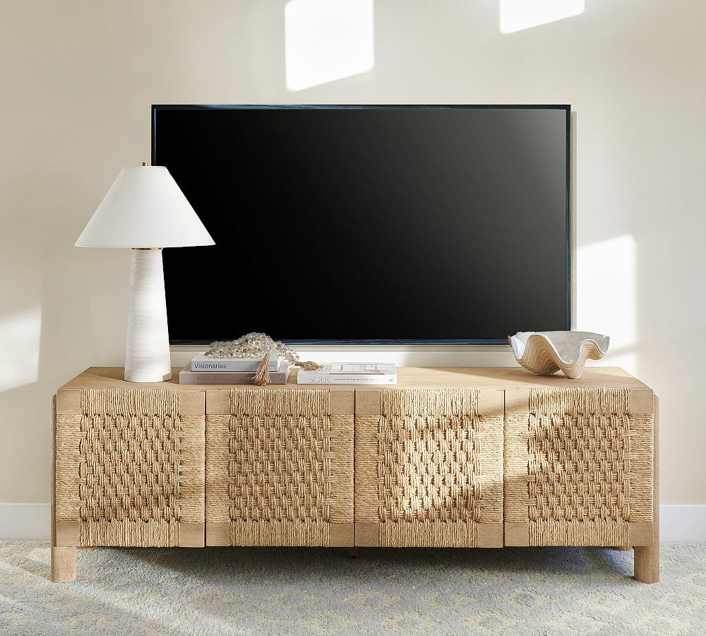 Bolinas Woven Media Console (75") PinterestFacebookXCopy LinkEmailPrint | Pottery Barn (US)