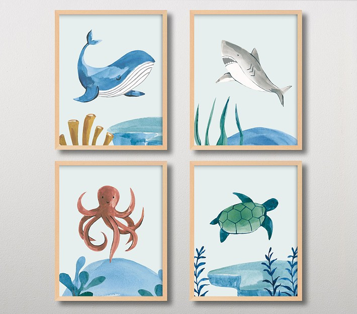 Minted® Ocean Friends Shark Wall Art | Pottery Barn Kids