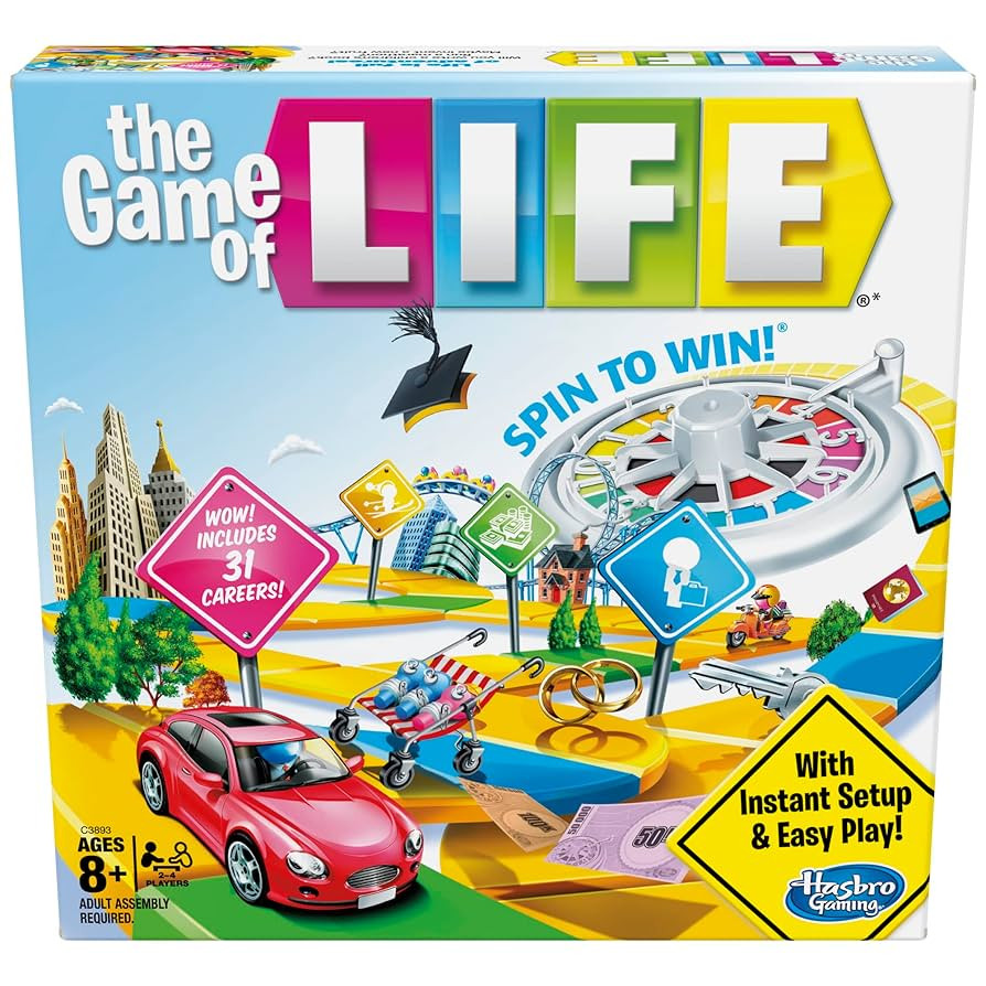 Hasbro Gaming The Game of Life Board Game, Family Games for Kids Ages 8+, Includes 31 Careers, Fa... | Amazon (US)