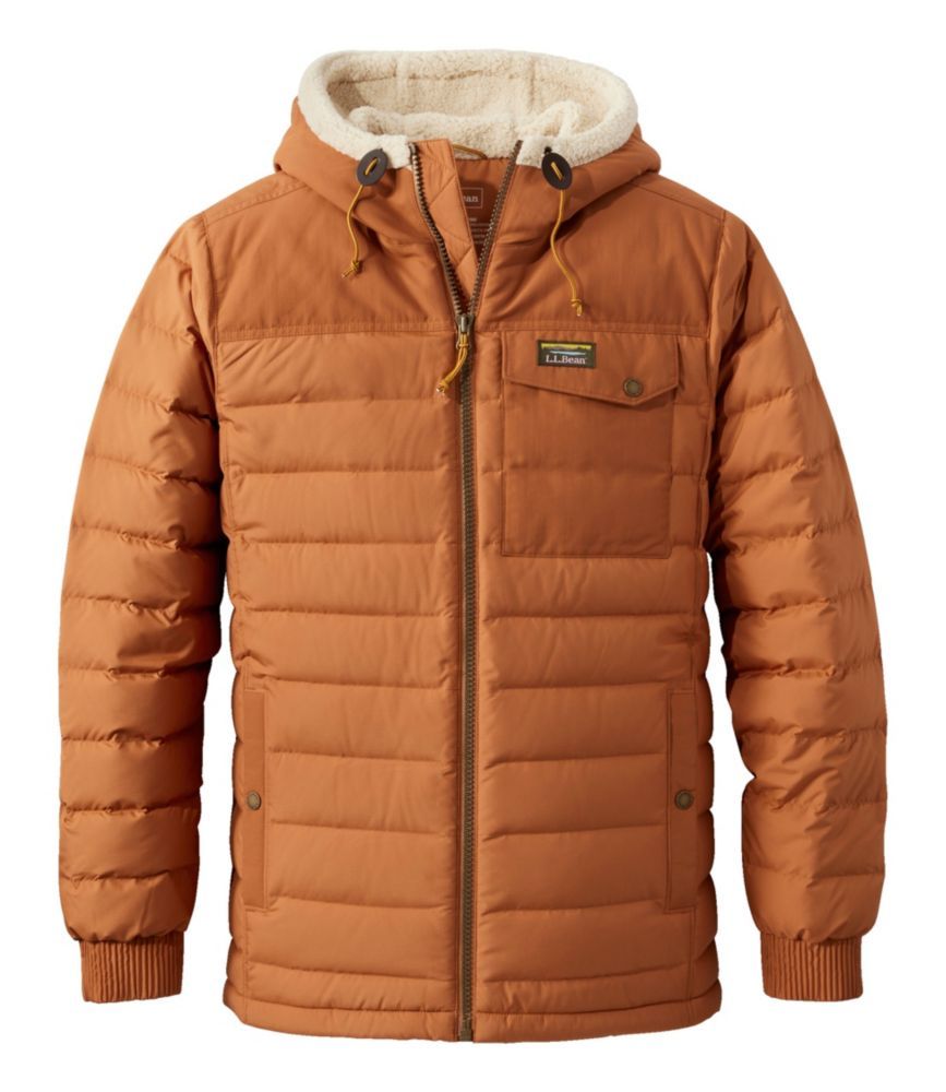 Men's Mountain Classic Down Hooded Jacket, Sherpa-Lined Adobe XXXL, Synthetic/Nylon L.L.Bean | L.L. Bean