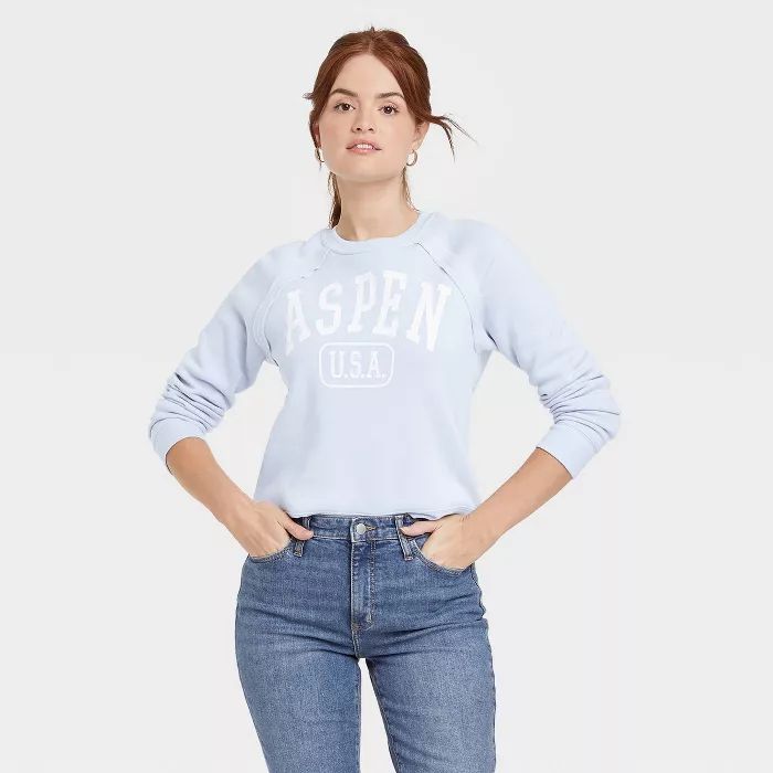Women's Aspen Graphic Sweatshirt - Blue | Target