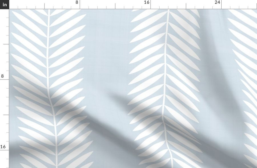 LAUREL LEAF STRIPE ON LIGHT BLUE Fabric bydanika_herrick | Spoonflower
