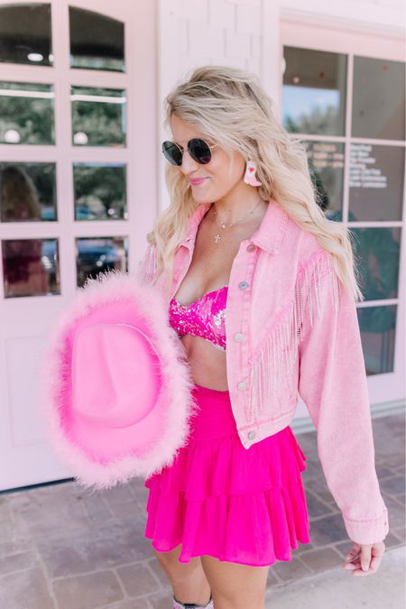 Nashville outfit pink outfit pink cowboy boots rhinestone jacket pink hat concert outfit Texas outfit 
Dolly Parton outfit Halloween costume 
Disco cowgirl Halloween costume 
KIM15 for 15% off impeccable pig 


#LTKunder50 #LTKstyletip #LTKHalloween
