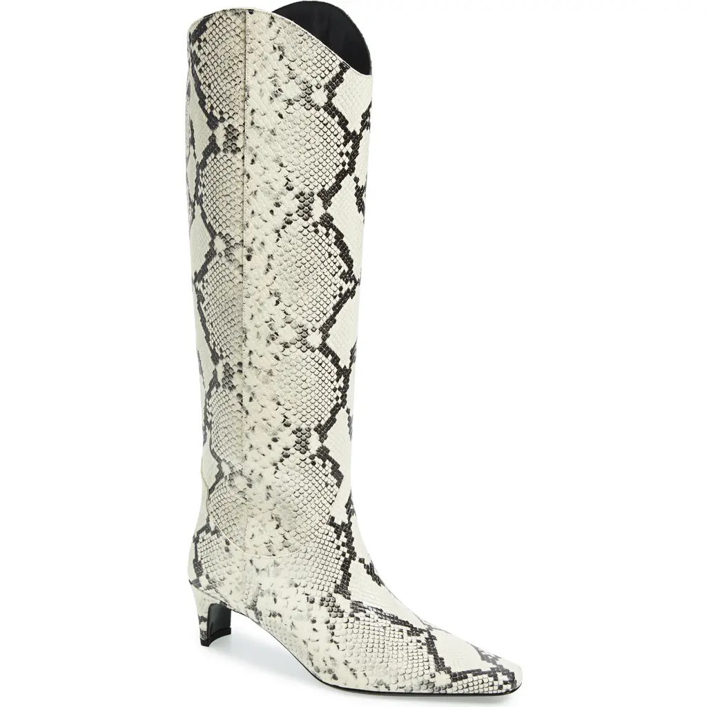 STAUD Wally Western Boot in White Snake at Nordstrom, Size 9.5Us | Nordstrom