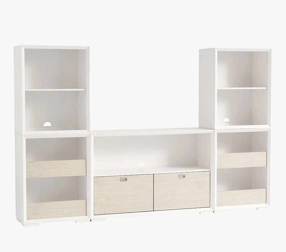 Callum Wall Extra Wide Drawer Base & Tower Set, Weathered White/Simply White, In-Home Delivery | Pottery Barn Kids