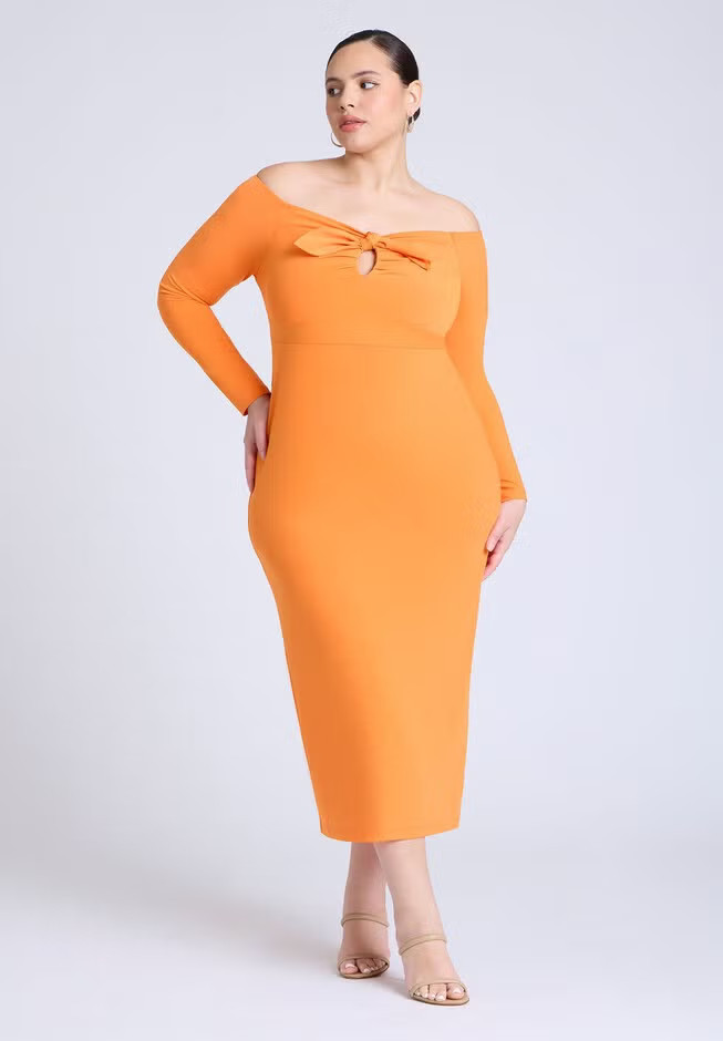 Midi Dress With Tie | Eloquii