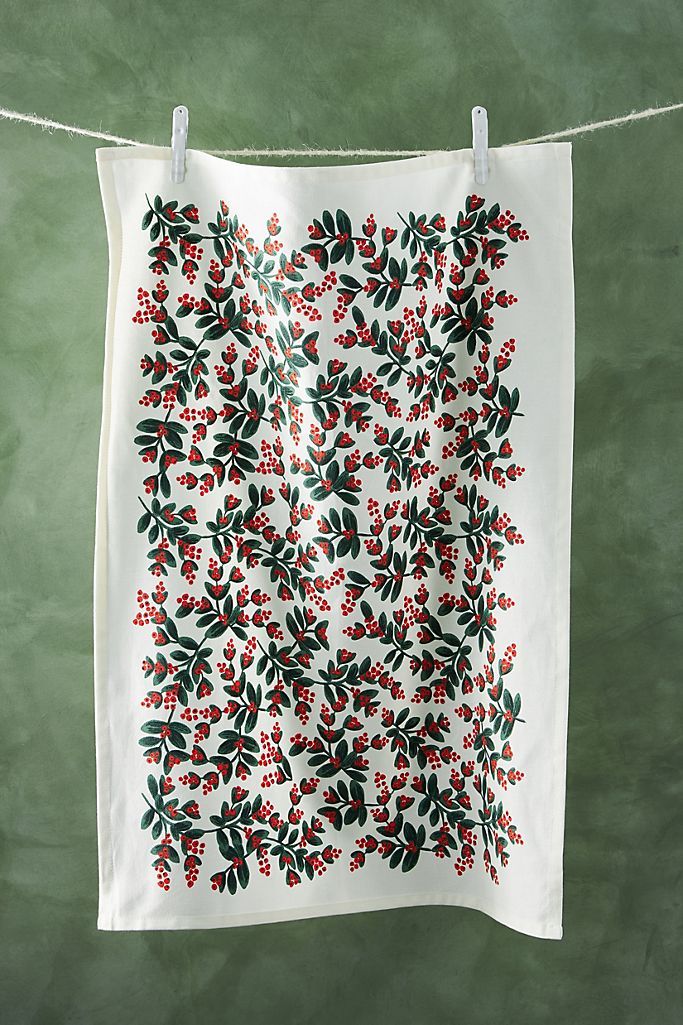 Rifle Paper Co. Holiday Dish Towel | Anthropologie (US)