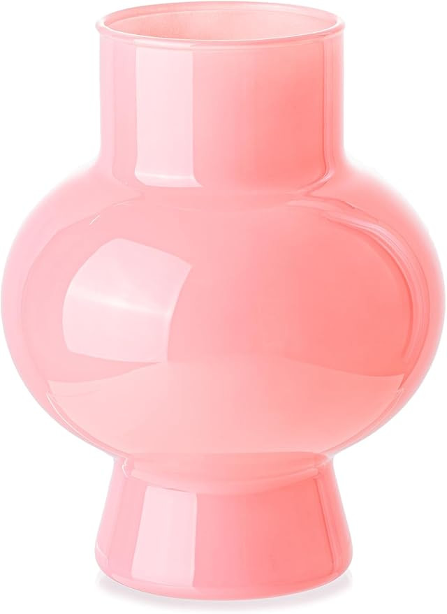 Glass Vase for Flower Centerpiece, Lantern Shaped Glass Vase, Modern Floral Vase for Center, Livi... | Amazon (US)