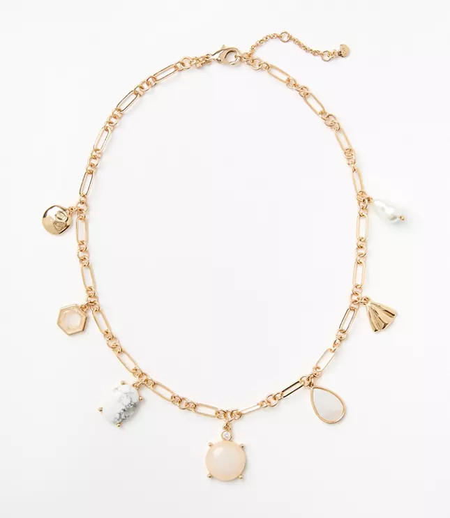 Pearlized Chunky Charm Necklace | LOFT
