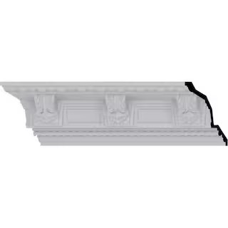 5-1/4 in. x 5-1/4 in. x 94-1/2 in. Polyurethane Attica Acanthus Leaf Crown Moulding | The Home Depot