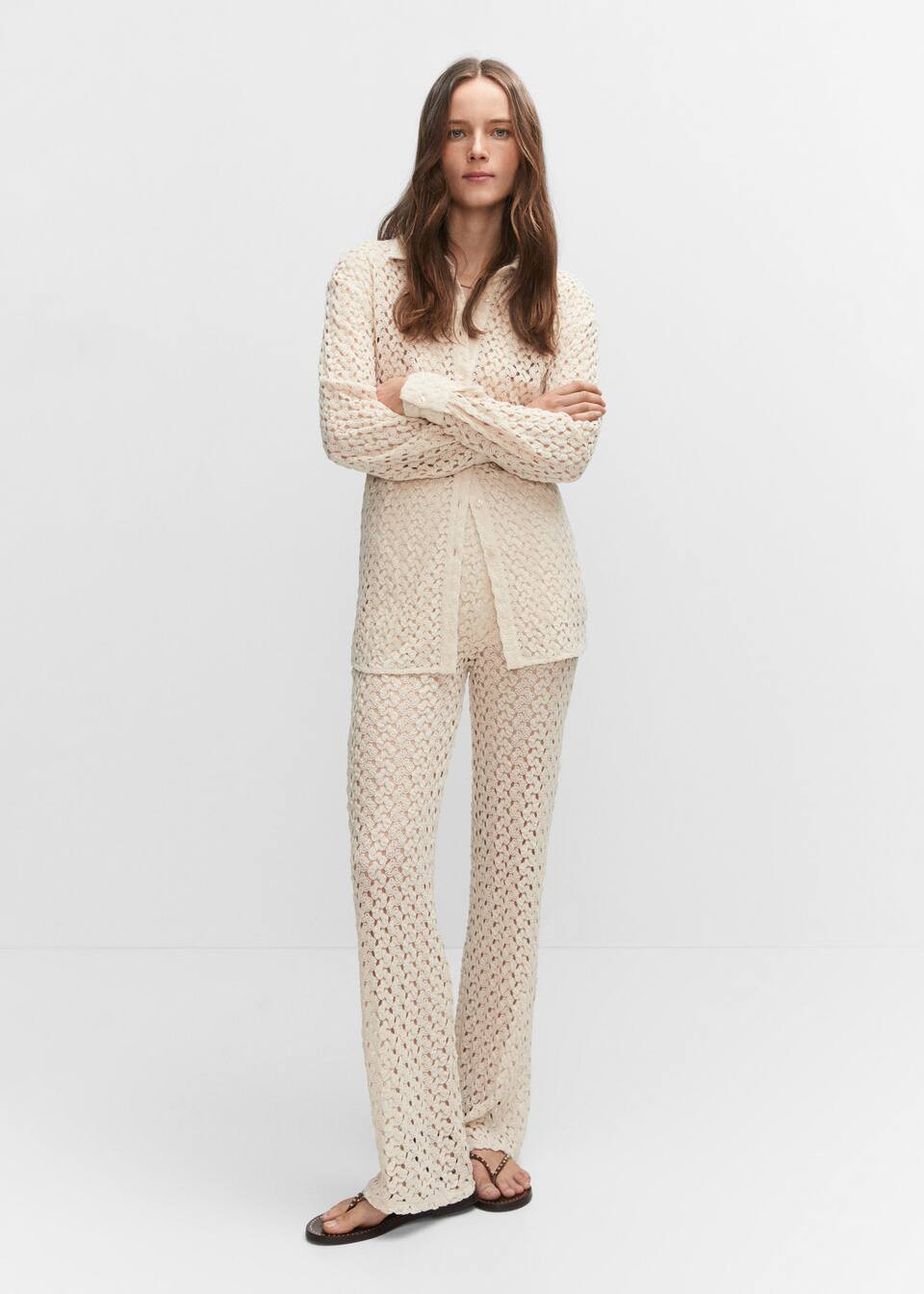 Straight crochet pants | MANGO (UK)