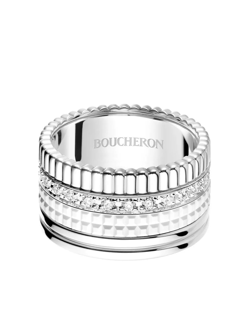 Boucheron Bague Quatre Double White Edition En Or Blanc 18ct Sertie De Diamants - Farfetch | Farfetch Global
