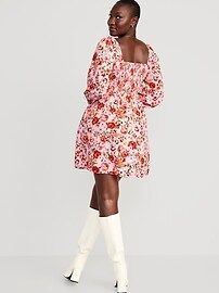 Fit & Flare Long-Sleeve Mini Dress for Women | Old Navy (US)