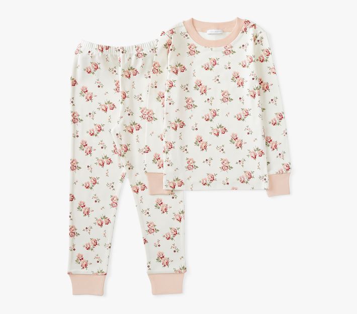 Emily & Meritt Cabbage Floral Organic Pajama Set | Pottery Barn Kids